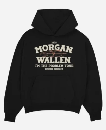 Morgan Wallen I’m The Problem Tour 2025 Dateback Black Pullover Hoodie