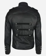 Napoleon Military Style Leather Jacket -Black