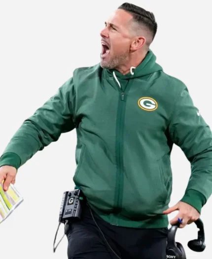 Nike Matt LaFleur Green Bay Packers Coach 2025 Sideline Green Bomber Jacket