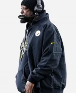 Nike Mike Tomlin 2025 Pittsburgh Steelers Coach Black Sideline Bomber Jacket