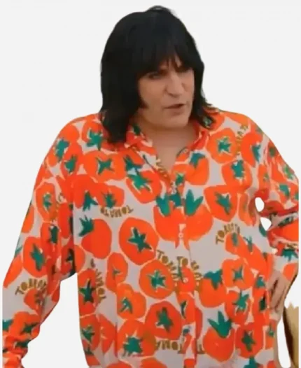 Noel Fielding Presenter The Great British Bake Off Season 16 Tomato Print Shirt