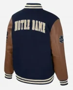 Notre Dame Fighting Irish Letterman Jacket - Navy & Brown