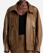 Nour Hammour Ariste Fluid Brown Leather Jacket