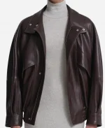 Nour Hammour Ariste Fluid Dark Brown Leather Jacket