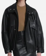Nour Hammour Ariste Fluid Leather Jacket - Black