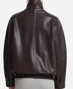 Nour Hammour Ariste Fluid Leather Jacket - Dark Brown