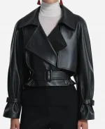 Nour Hammour Hatti Cropped Leather Jacket