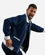 Novak Djokovic F1 Grand Prix Of Qatar 2025 Lacoste Tennis Club Navy Blue Bomber Jacket