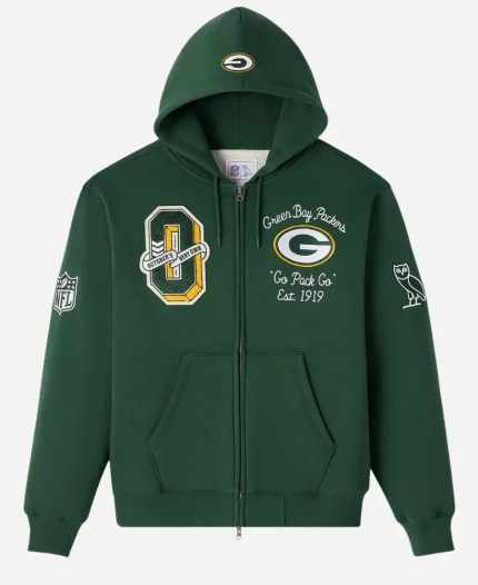 OVO Green Bay Packers Waffle Lined Hoodie