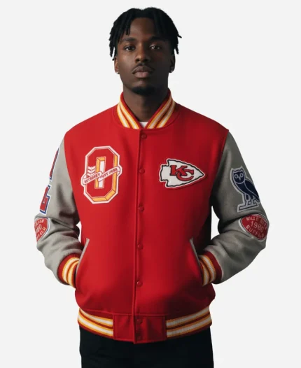 OVO Kansas City Chiefs Varsity Jacket - Red