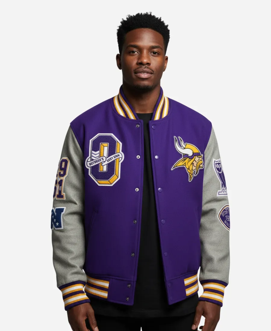 OVO Minnesota Vikings Varsity Jacket OVO Minnesota Vikings Varsity Jacket