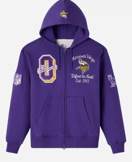 OVO Minnesota Vikings Waffle Lined Hoodie