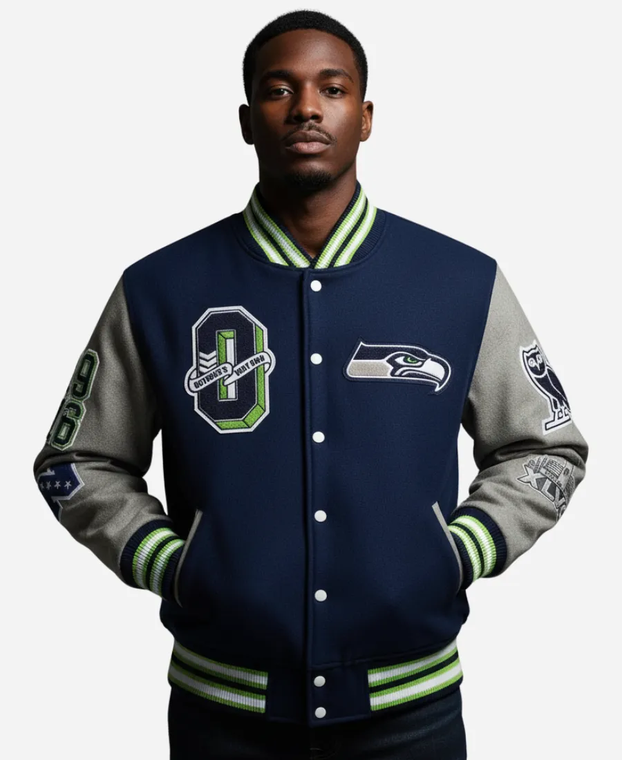 OVO Seattle Seahawks Varsity Jacket OVO Seattle Seahawks Varsity Jacket