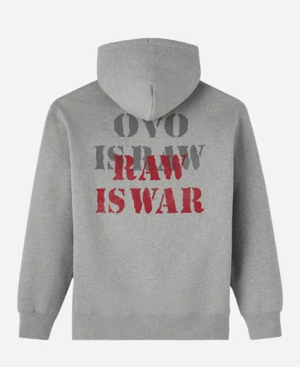 OVO x WWE RAW IS WAR Heather Grey Hoodie
