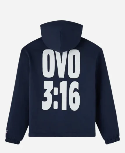 OVO x WWE Stone Cold 3-16 Hooded Jacket - Navy