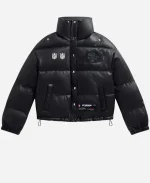 Off Season 49ers Faux Leather Puffer Jacket - Black