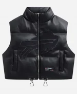 Off Season Bills Faux Leather Cropped Puffer Vest