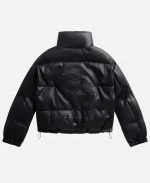 Off Season Broncos Faux Leather Black Puffer Jacket