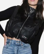 Off Season Buffalo Bills Faux Leather Cropped Black Puffer Vest