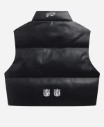 Off Season Buffalo Bills Faux Leather Cropped Puffer Vest - Black