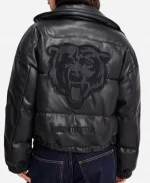 Off Season Chicago Bears Faux Leather Black Puffer Jacket