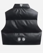 Off Season Chicago Bears Faux Leather Cropped Black Puffer Vest