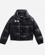 Off Season Chicago Bears Faux Leather Puffer Jacket - Black