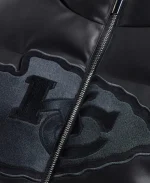 Off Season Chiefs Faux Leather Cropped Puffer Vest