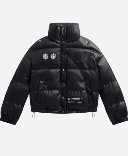 Off Season Commanders Faux Leather Puffer Jacket
