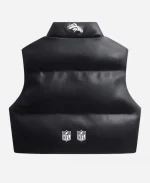 Off Season Denver Broncos Faux Leather Cropped Puffer Vest - Black