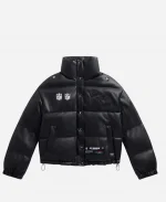 Off Season Denver Broncos Faux Leather Puffer Jacket - Black