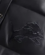 Off Season Detroit Lions Faux Leather Puffer Jacket - Black