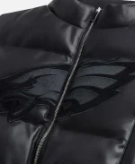 Off Season Eagles Faux Leather Cropped Puffer Vest