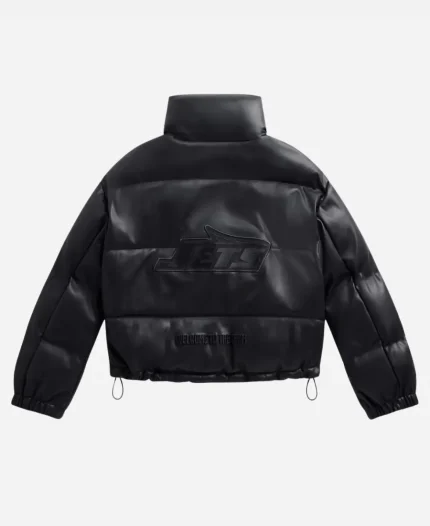 Off Season Jets Faux Leather Puffer Jacket