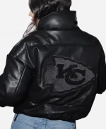 Off Season Kansas City Chiefs Faux Leather Black Puffer Jacket