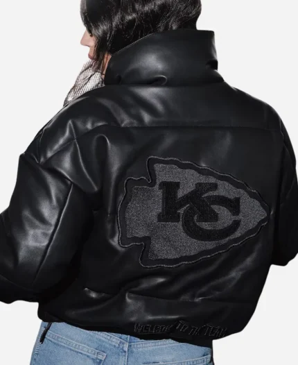 Off Season Kansas City Chiefs Faux Leather Black Puffer Jacket