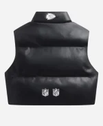 Off Season Kansas City Chiefs Faux Leather Cropped Black Puffer Vest