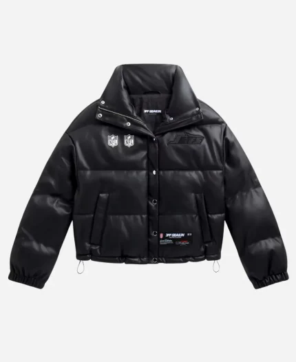Off Season New York Jets Faux Leather Puffer Jacket