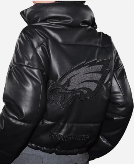 Off Season Philadelphia Eagles Faux Leather Black Puffer Jacket