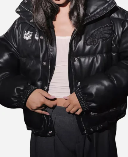 Off Season Philadelphia Eagles Faux Leather Puffer Jacket