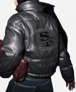 Off Season San Francisco 49ers Faux Leather Black Puffer Jacket