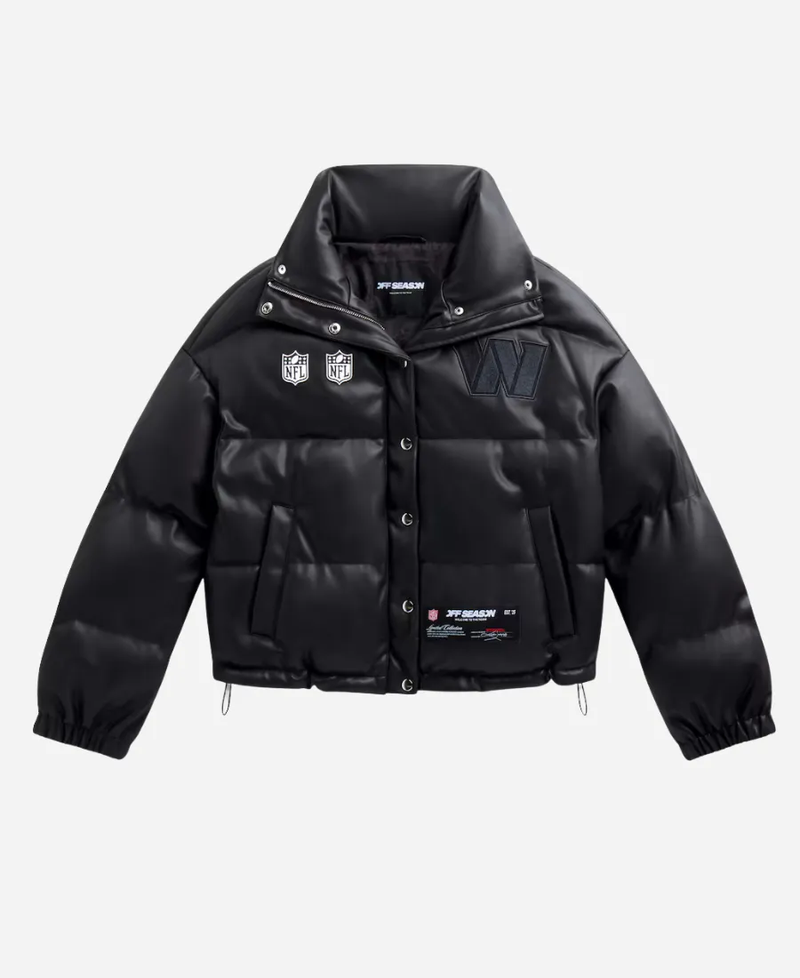 Off Season Washington Commanders Faux Leather Puffer Jacket Off Season Washington Commanders Faux Leather Puffer Jacket