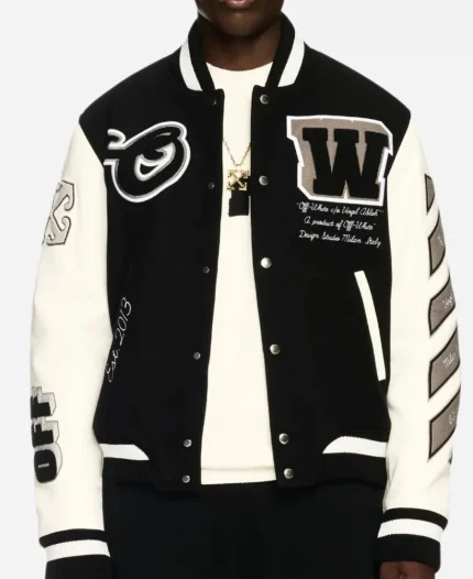 Off-White Blend & leather Bomber Jacket