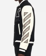 Off-White Patches Blend And leather Bomber Jacket - Black & White