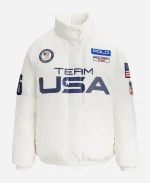 Olympic Team USA 2026 Graphic Down White Puffer Jacket