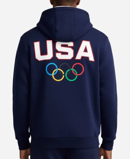 Olympic Team USA 2026 Navy Blue Full-Zip Hoodie