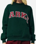 Parke Holiday Varsity Green Mockneck Sweatshirt