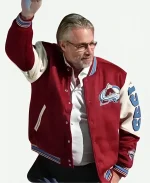 Peter Forsberg Colorado Avalanche’s 30th Anniversary Celebration Maroon & Cream Varsity Jacket