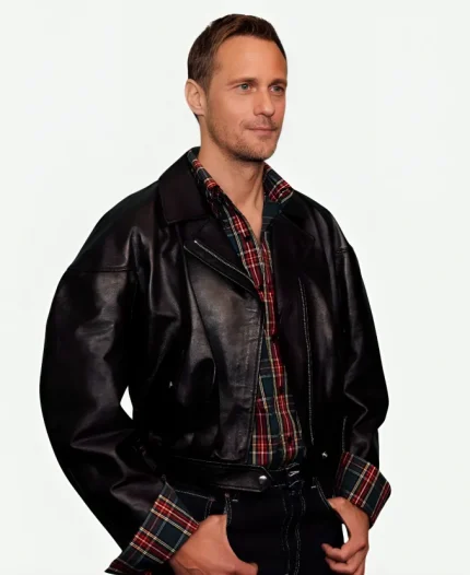Pillion NYFF63 Alexander Skarsgård Black Leather Jacket