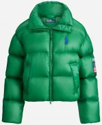 Polo Ralph Lauren Flag Mid Green Weight Down Puffer Jacket